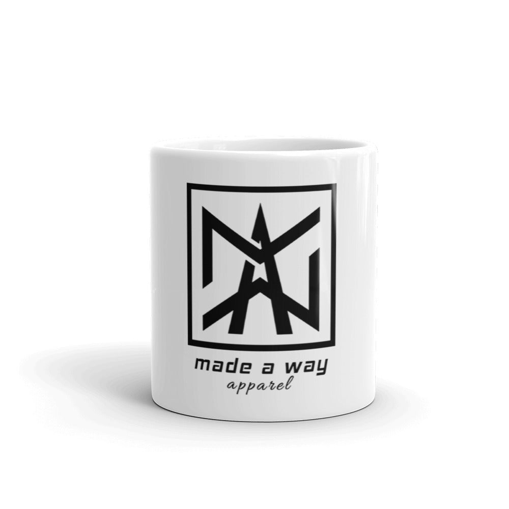 White glossy mug Made A Way Apparel