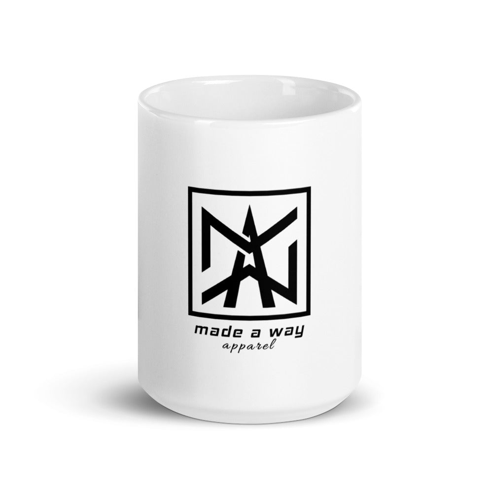 White glossy mug Made A Way Apparel